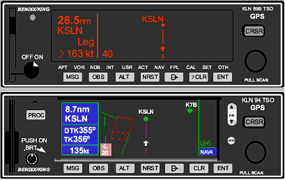 KLN 89B and KLN 94 GPS Displays