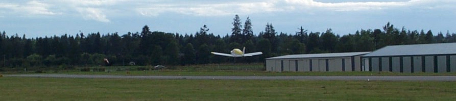 Cherokee GODP on departure Runway 19, Langley Airport.  Langley Flying School.