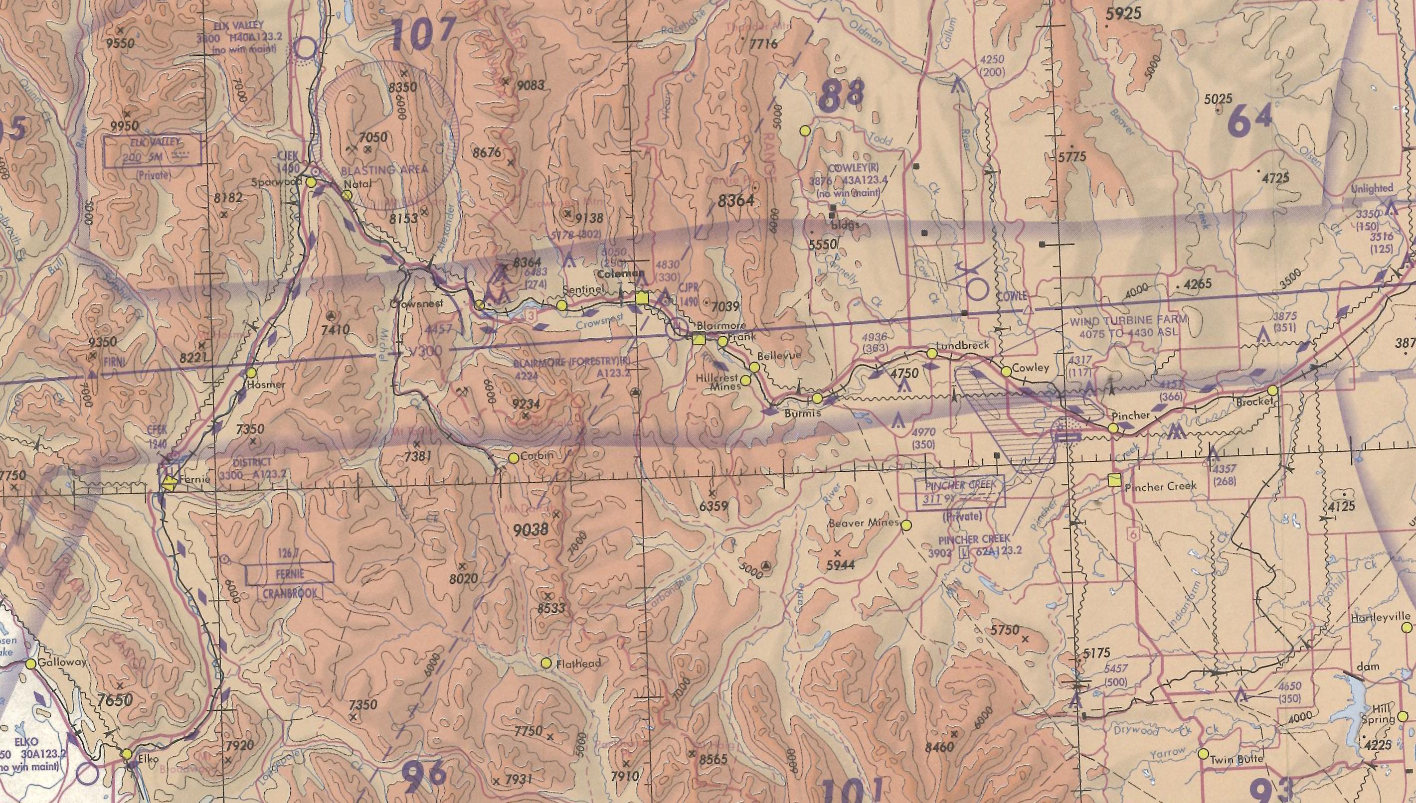 Crowsnest Pass, Langley Flying School's Map Room