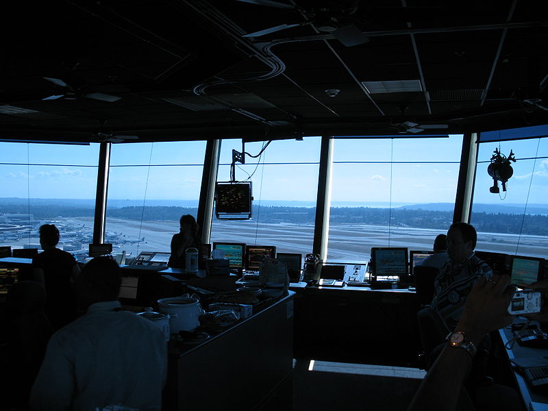 View from the control tower at Tacoma/Seattle Airport.  Courtesy Wikipedia. Langley Flying School.