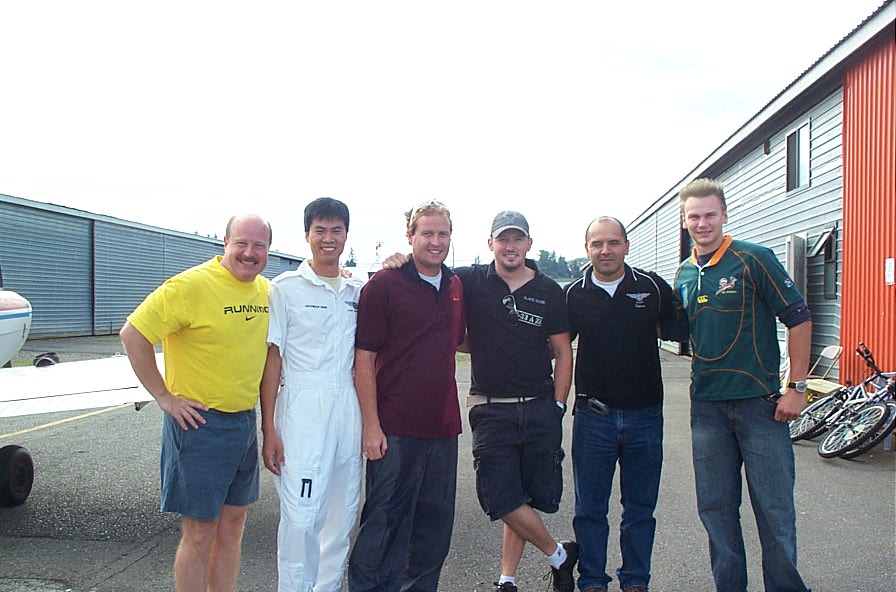 Dave Parry, Hoowan Nam, Matt Lusty, Matt Roesma, Fabian Garcia, and Lucas Turek, Langley Flying School, August, 2008.