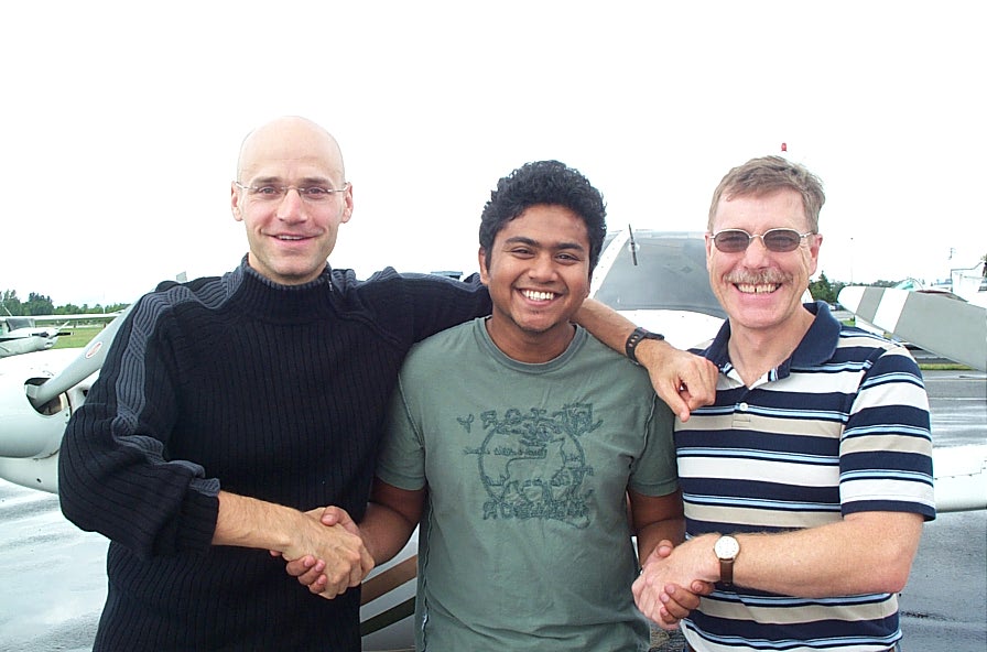 Todd Pezer, Panks Salve, and Pete Waddington, August, 2008, Langley Flying School.