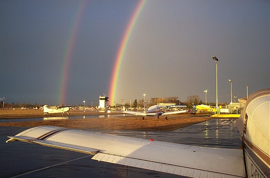 Rainbow at Langley Airport, Langley Flying School.