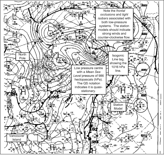Surface Analysis Chart, Langley Flying School.