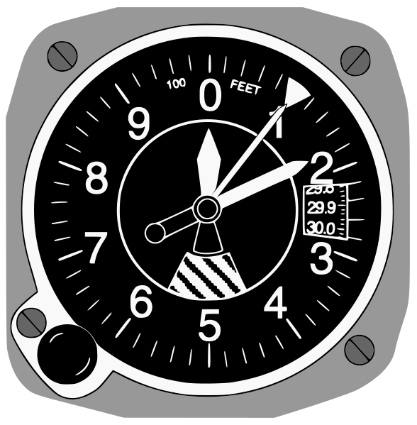 Altimeter, courtesy Wikipedia.  Langley Flying School.