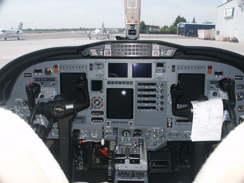 Citation Bravo Jet Cockpit.  Langley Flying School.