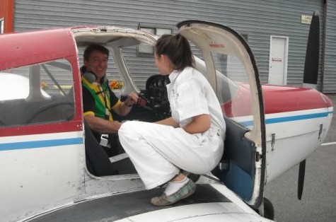 David Whiteley with Flight Instructor Naomi Jones.  Langley Flying School.
